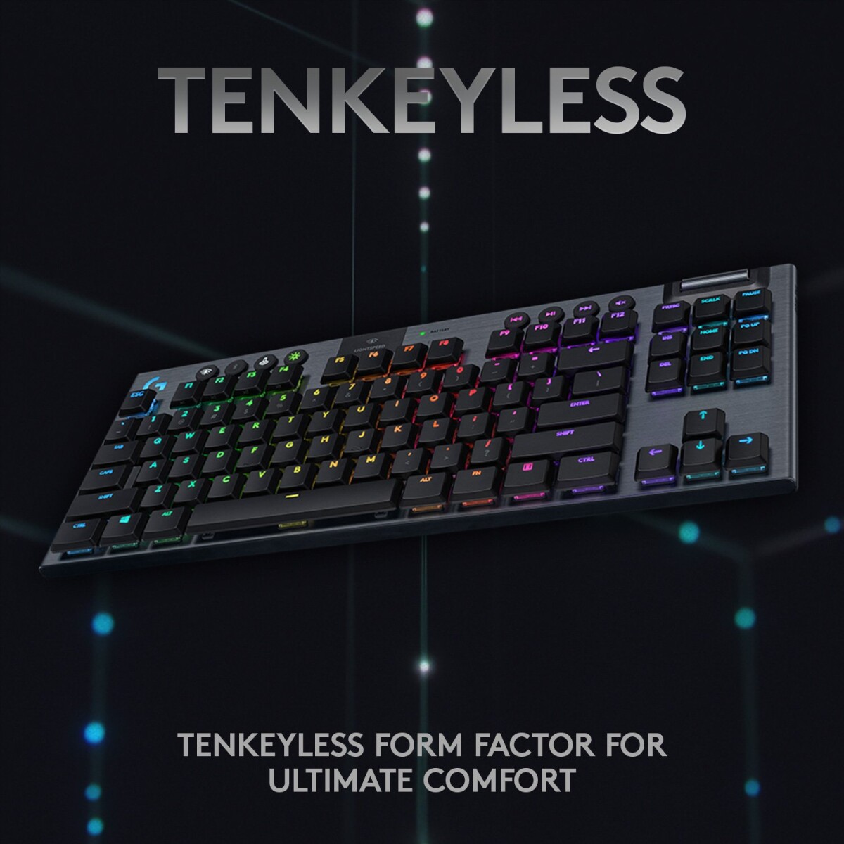 Logitech G915 Tkl - Trådløst Mekanisk Clicky Gaming Tastatur - Nordisk