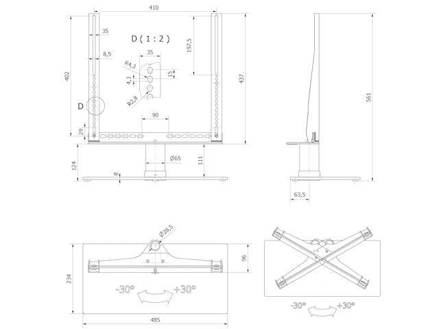 Multibrackets Standfuss 1114 Schwarz Tischständer