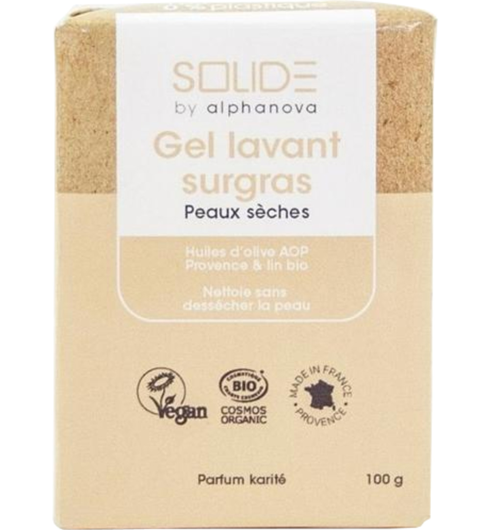 Alphanova Solide Cleansing gel droge huid (100 gr)