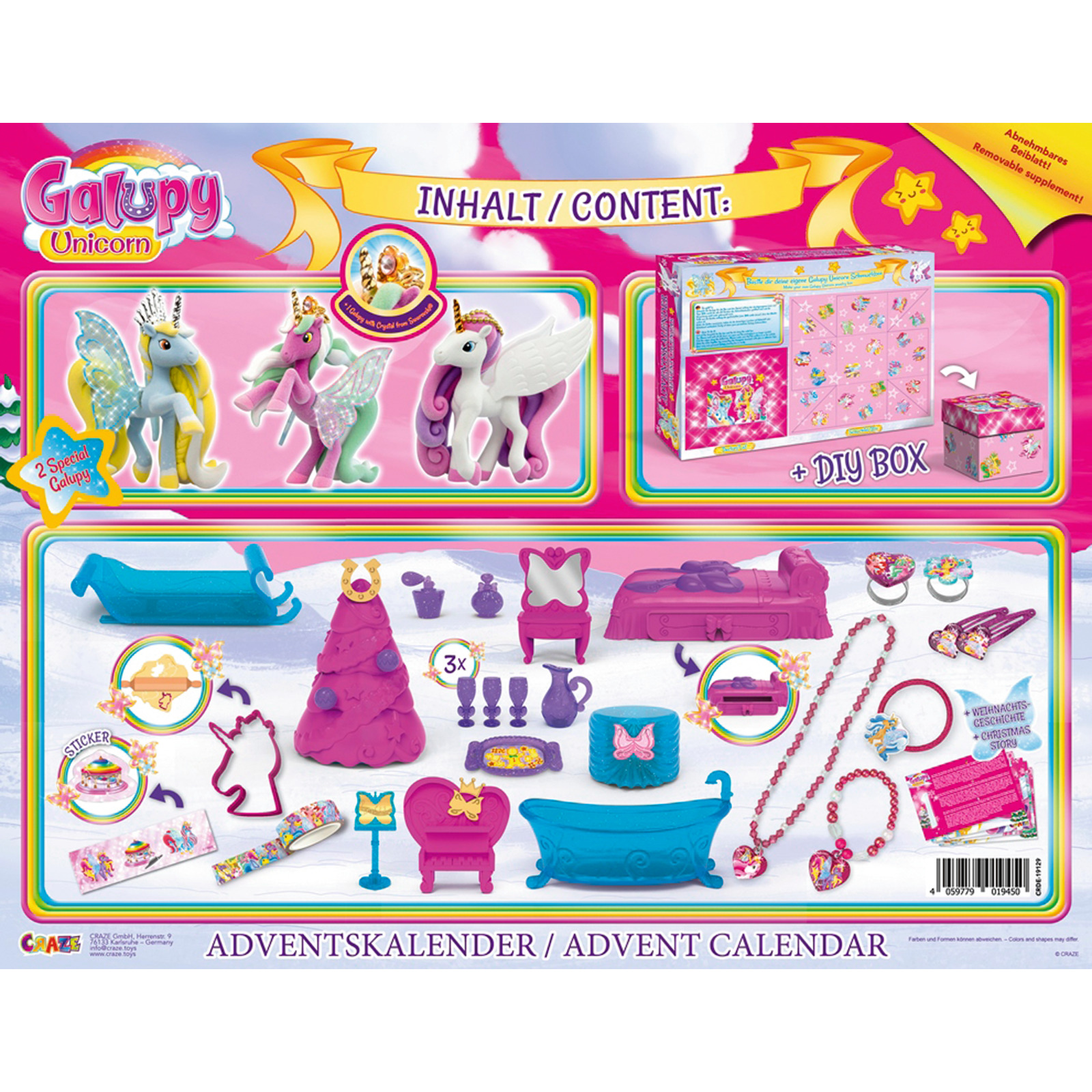 Adventskalender Galupy Einhorn