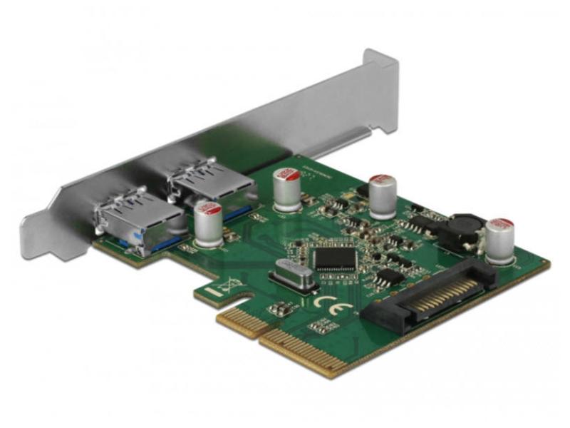 Delock PCI-Express-Karte USB 3.1 Gen2 - 2x USB-Typ-A PCIe-Schnittstellenkarte mit zwei USB-3.1-Anschlüsse