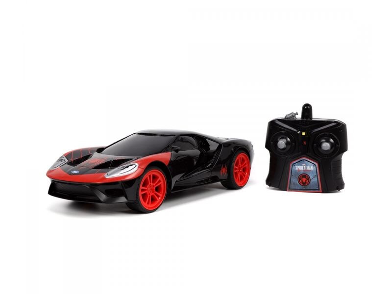 Jada Toys Ford GT 2017 Miles Morales RTR, 1:16 Ferngesteuertes Auto im Marvel Miles Morales Design