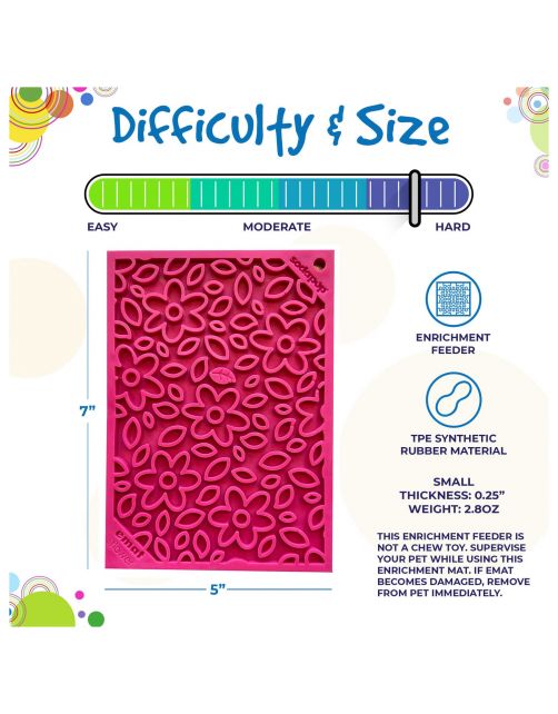 Sodapup Lickmat Flower Power - Hondenvoerbak - Roze Small