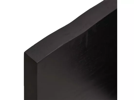 Comptoir de salle de bain marron foncé bois massif traité