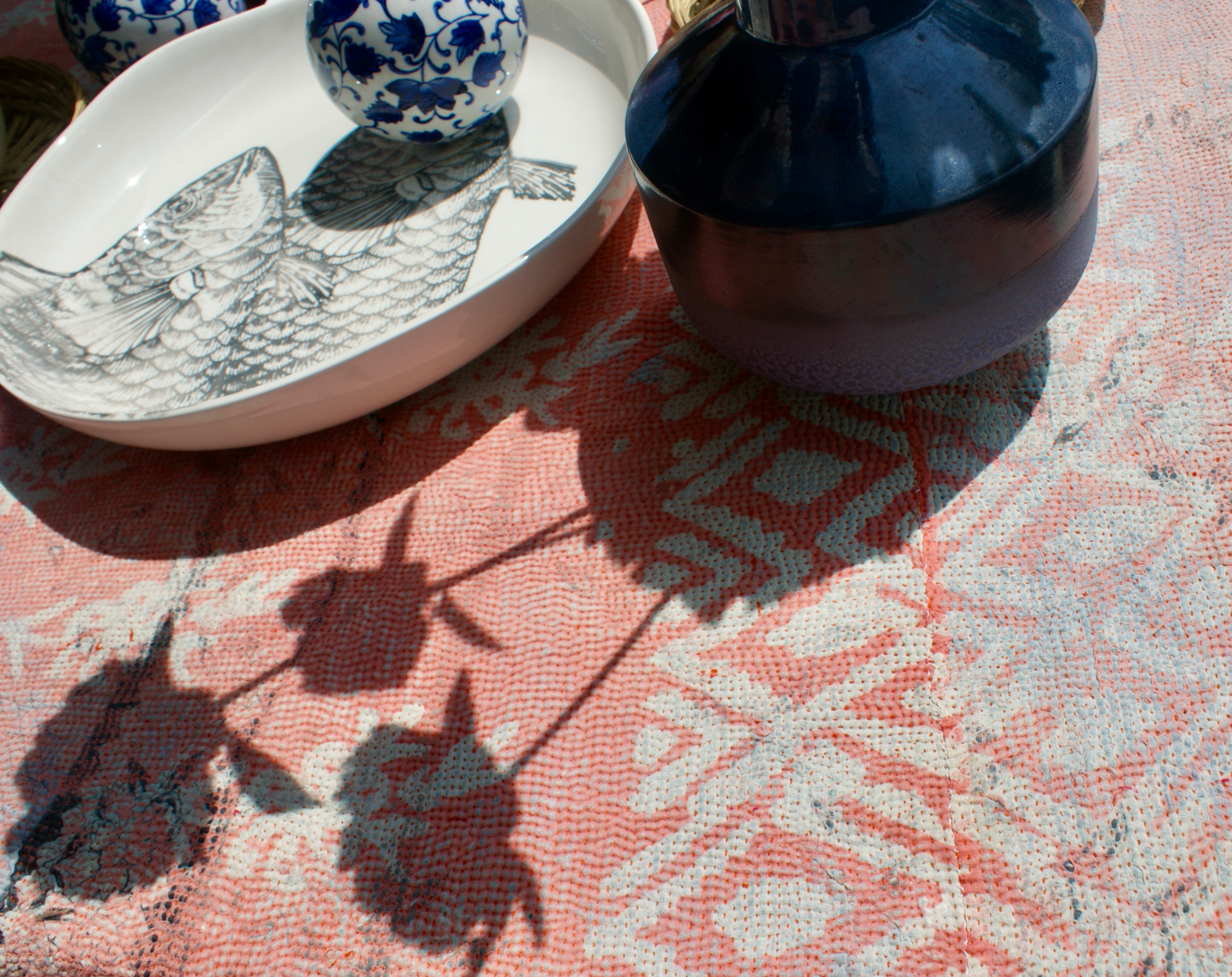 Kussen Kantha vintage 40x60 cm soft pink