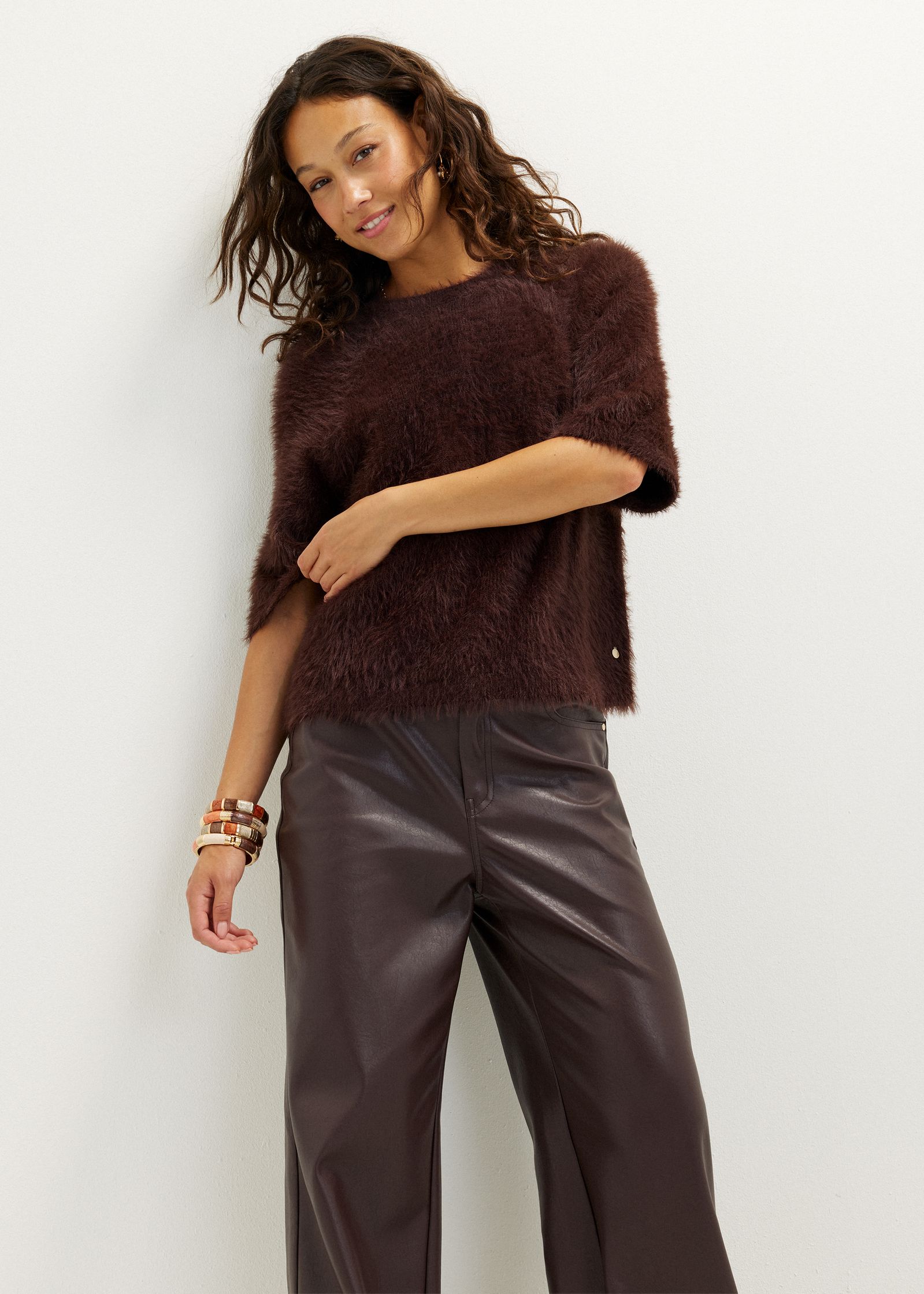 Fluffy trui met raglan mouw