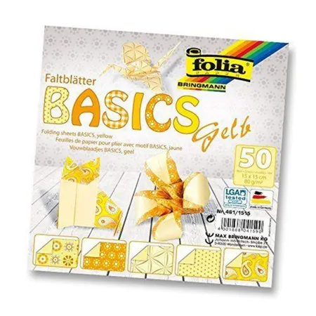 Folia Faltblätter Basics gelb, 50 Blatt