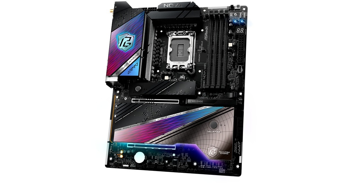 ASRockZ890 Nova WiFi socket 1851 moederbord  (Zwart, RAID,.5Gb-LAN, 2.5Gb-LAN, Wi-Fi 7, BT, Sound, ATX)