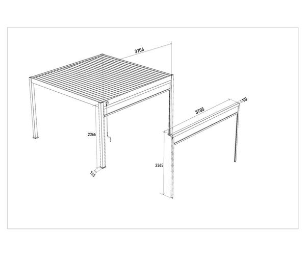 Weide Sonnenrollo für Deluxe/Classic Pergola,
