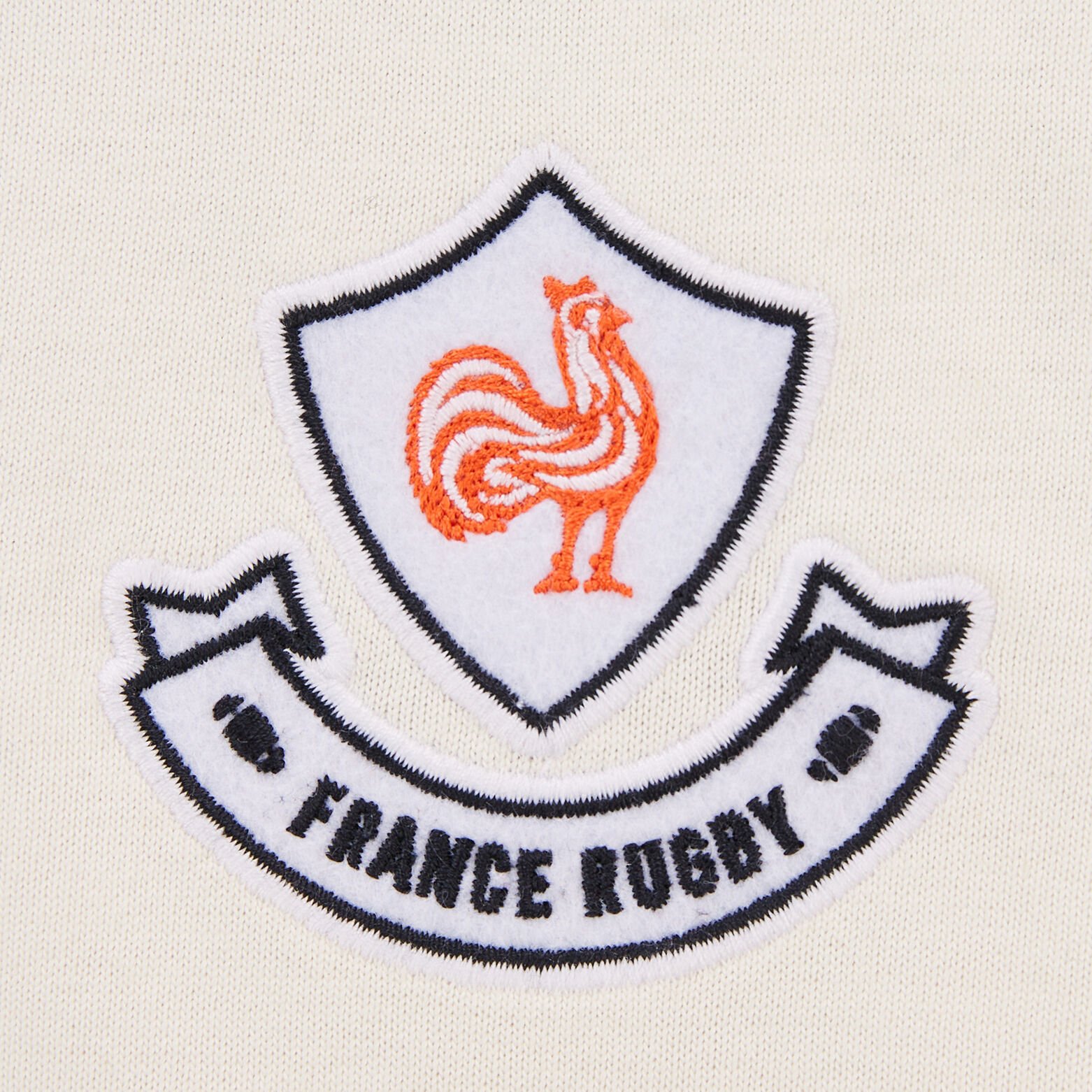 Polo manche longue licence France rugby Ecru