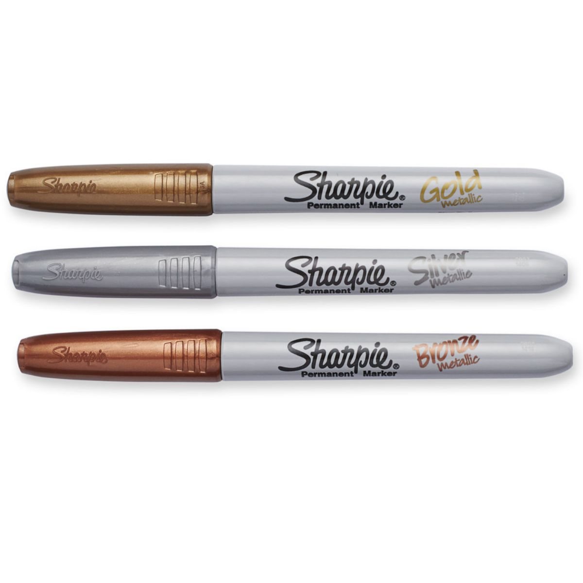 Sharpie Metallic Gold, Silver and Bronze Fine Permanent Marker Set of 3