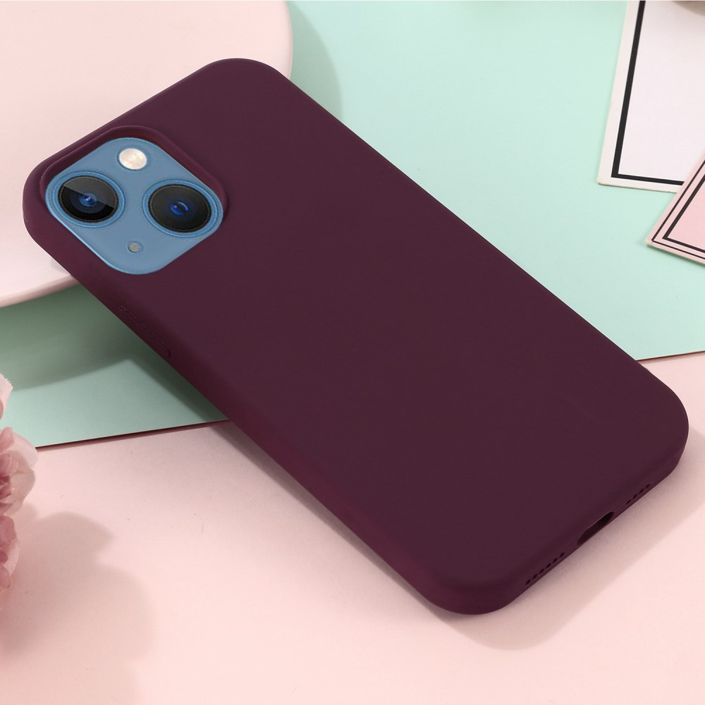 iPhone 14 MagSafe Soft Silikon Case Hülle - Weinrot