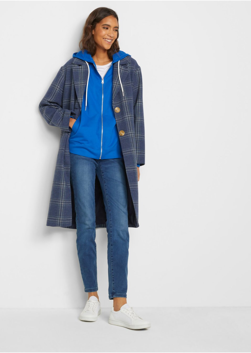 Gilet sweat à capuche avec poches latérales