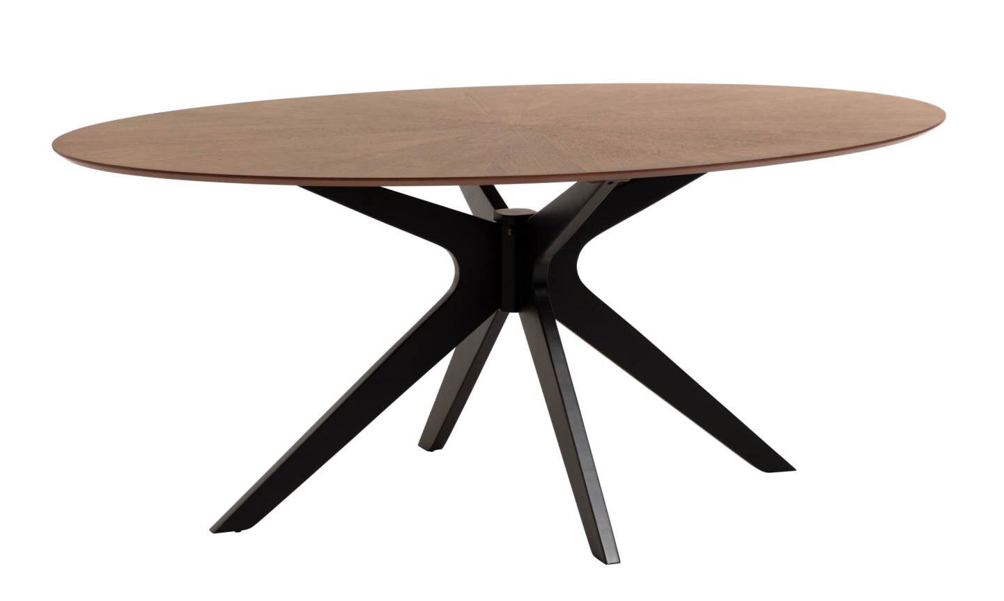 Kave Home Esstisch NAANIM 180 x 110 cm schwarz /Nussbaum braun