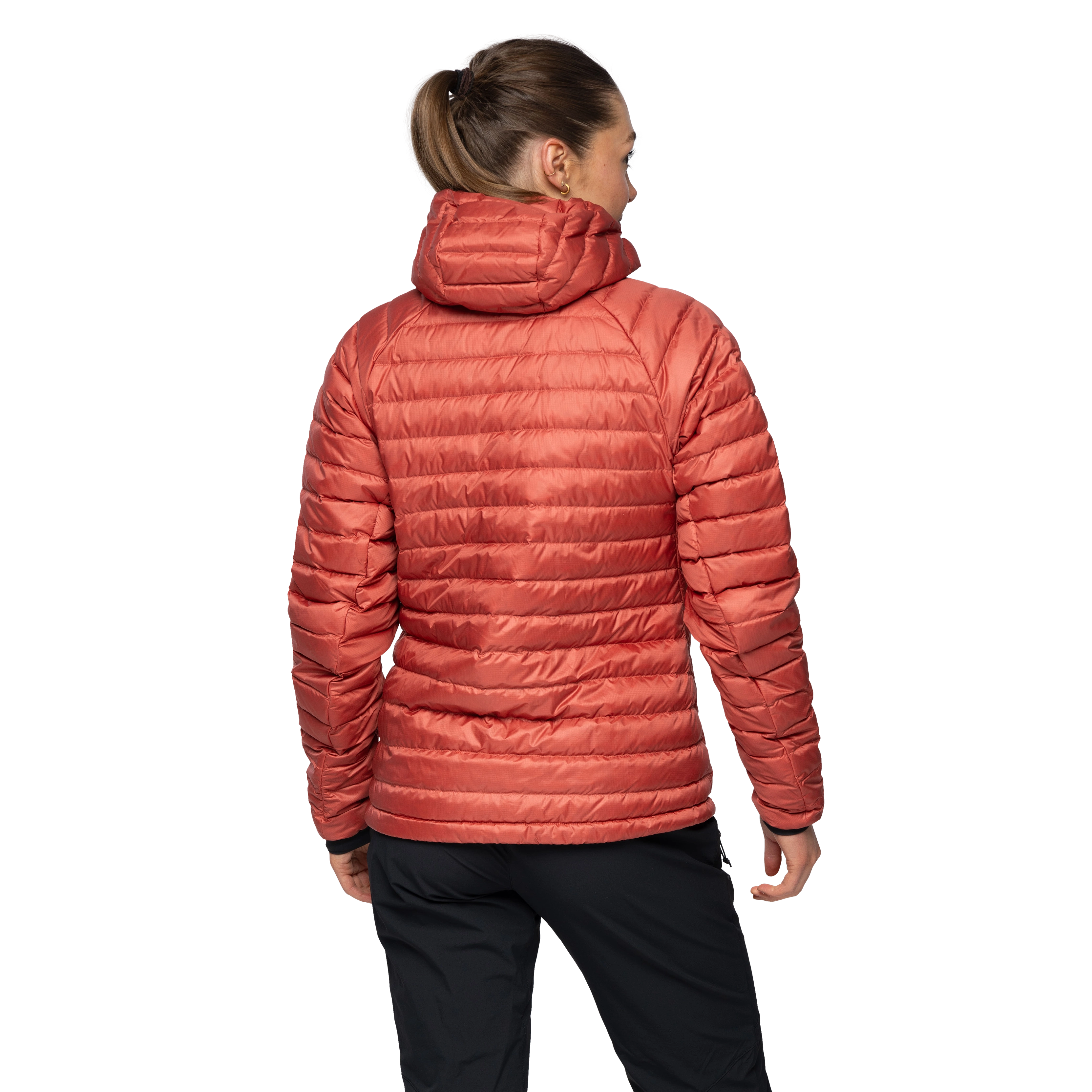 Vaagaa Light Down Jacket Hood Women Rusty Dust / Crimson Red