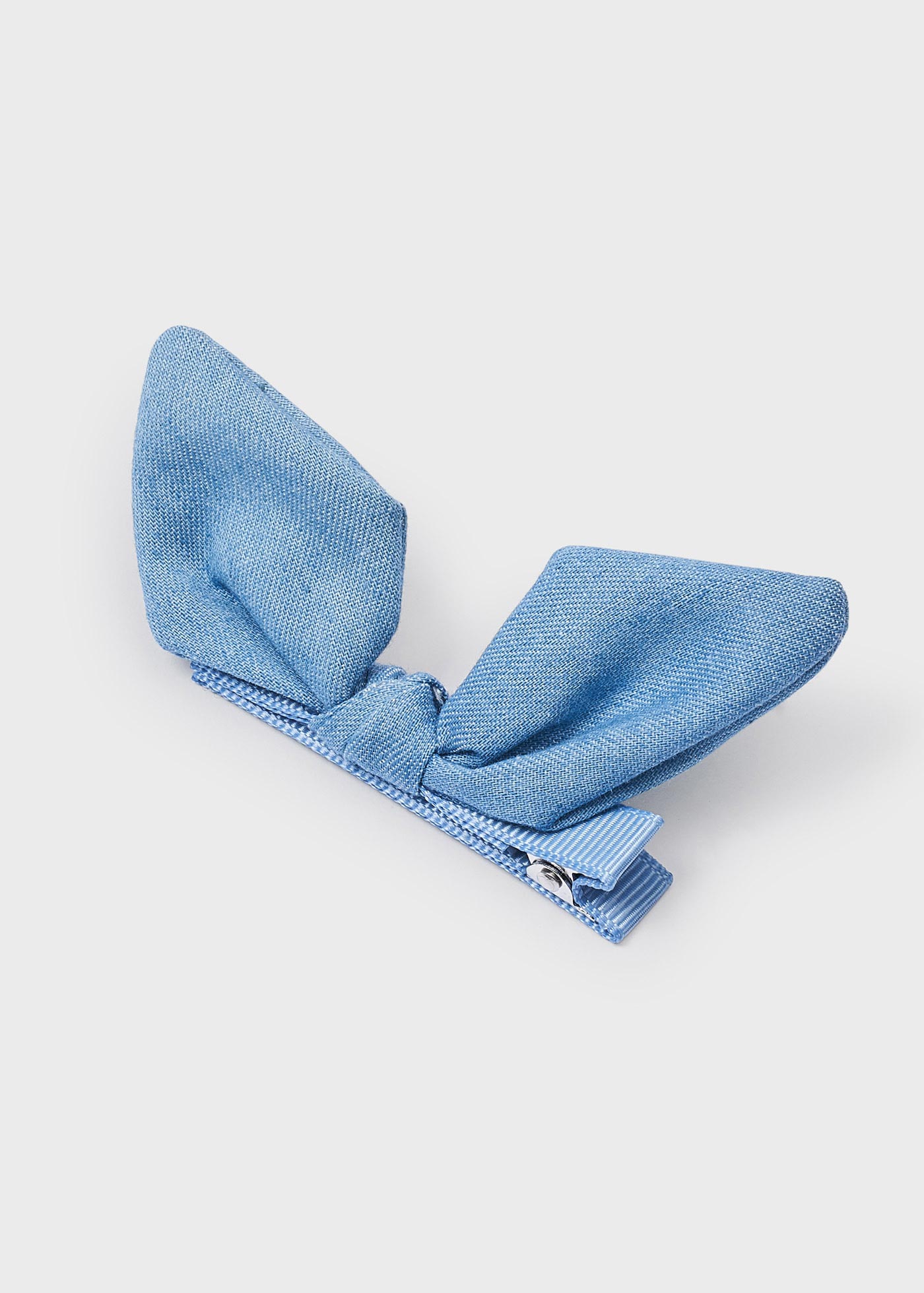 Presilha de laço jeans para meninas