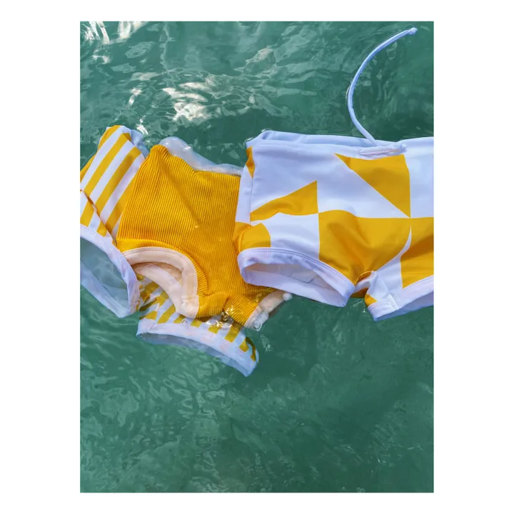 Juillet Juillet Boxer de Bain Matière Recyclée Géométrique | Jaune