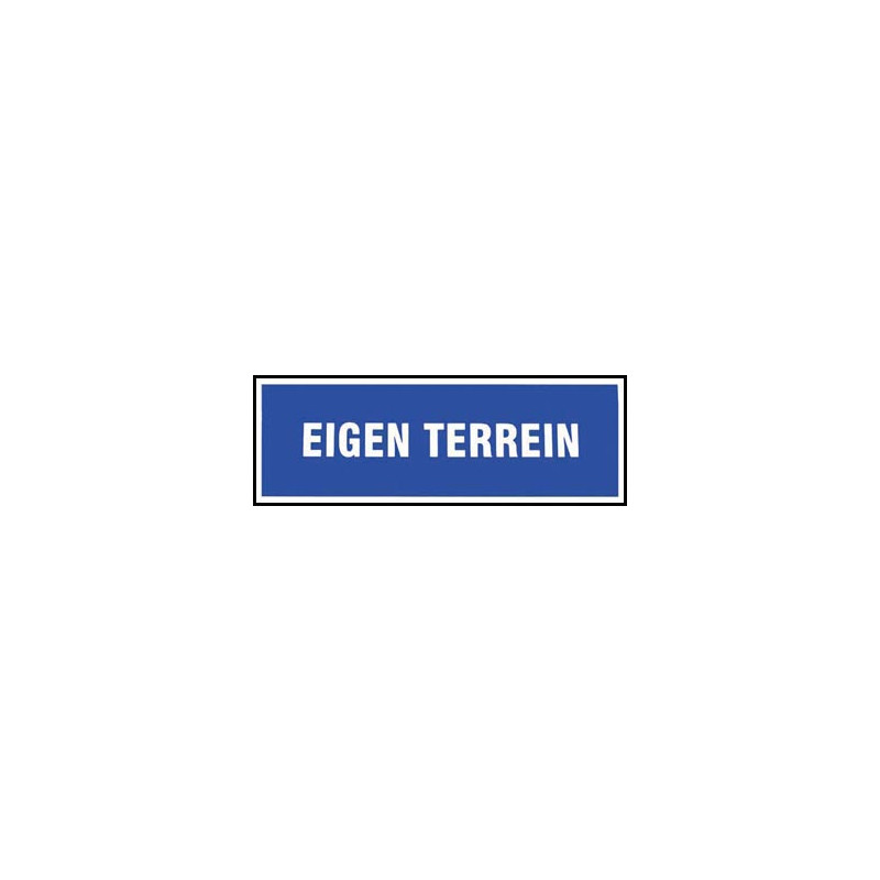 Pvc-bord eigen terrein 33x12cm