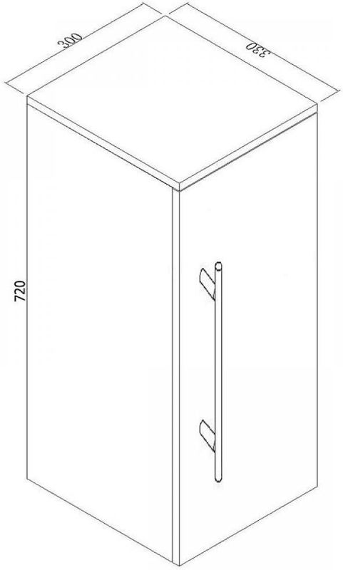Saniclear - Medium Kolomkast - Noteboom - 30x70 cm - MDF - Softclose Deur