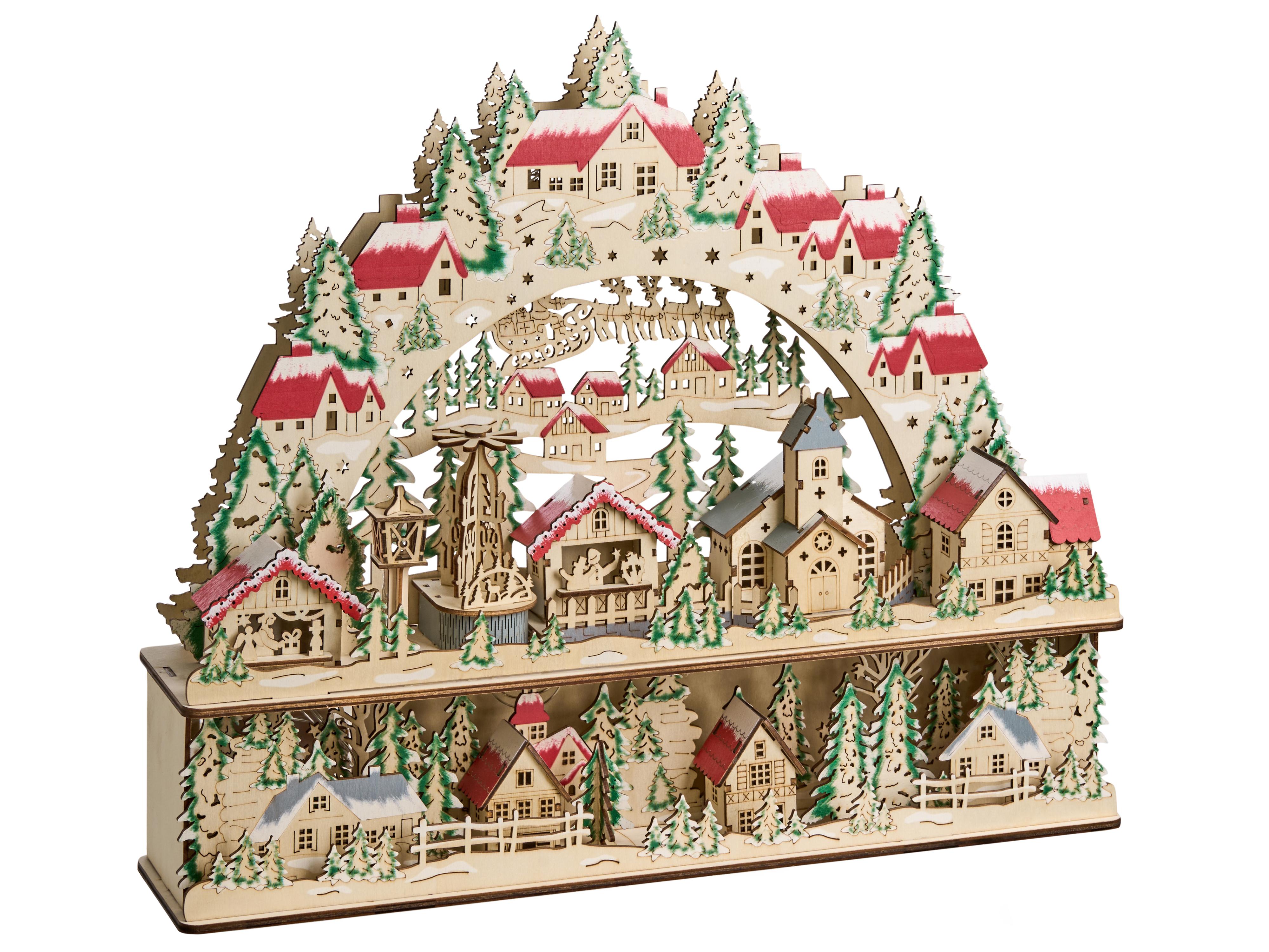 Kerstdecoratie LED BOLKESJO 39 cm Lichtbruin