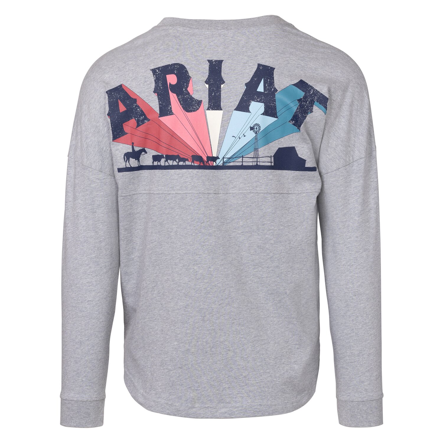 ARIAT Longshirt Fun Farm Oversize Tee  - grey