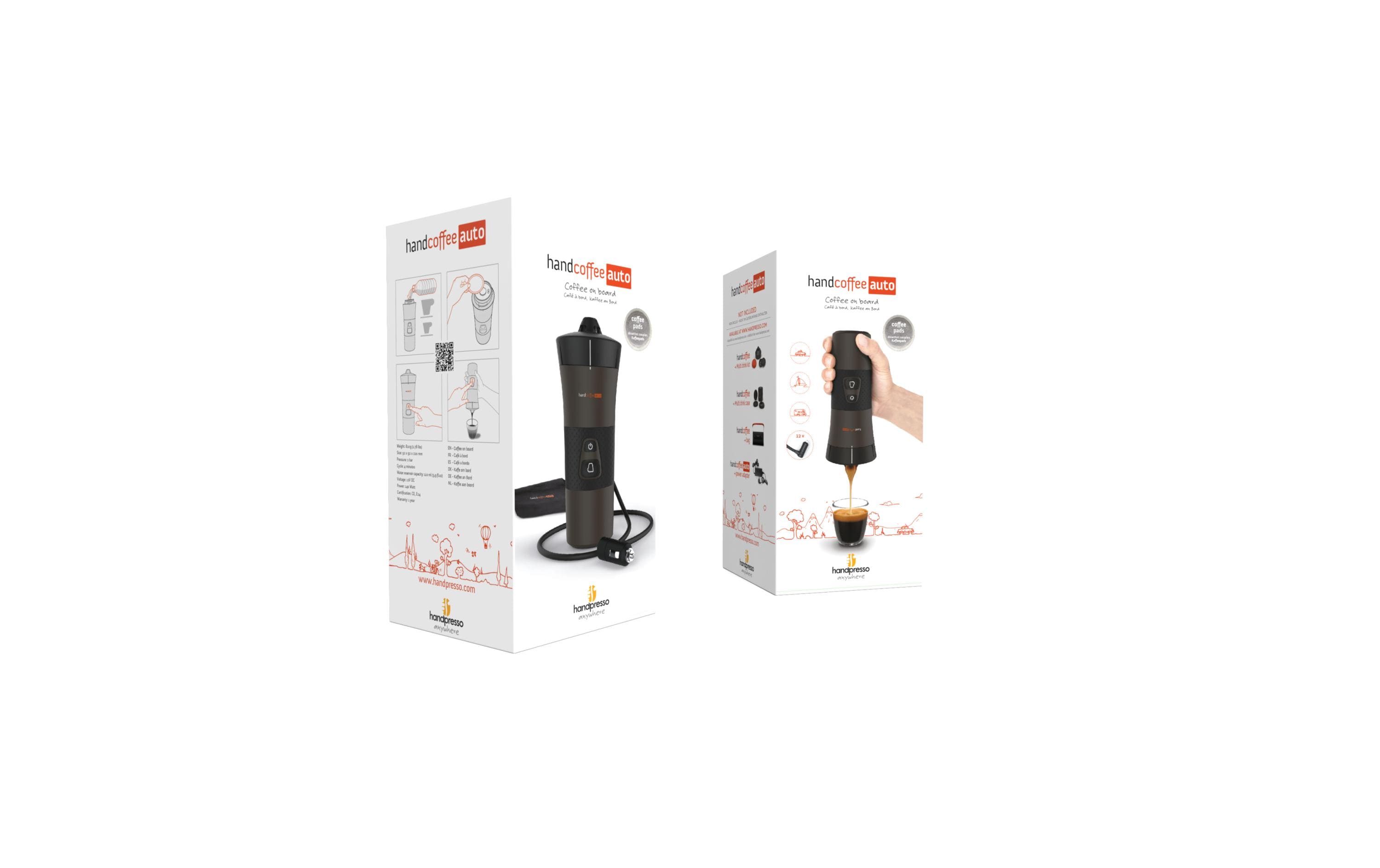 Reisekaffeemaschine Handcoffee Auto Kaffee gemahlen, PadsKaffeemaschine für das Auto