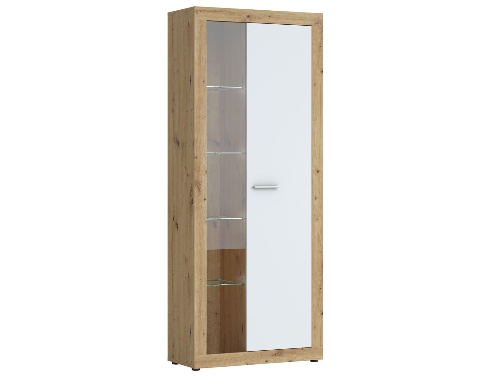 Vitrine Brilon Eiche Artisan-Optik/Weiß 78x192x35 cm