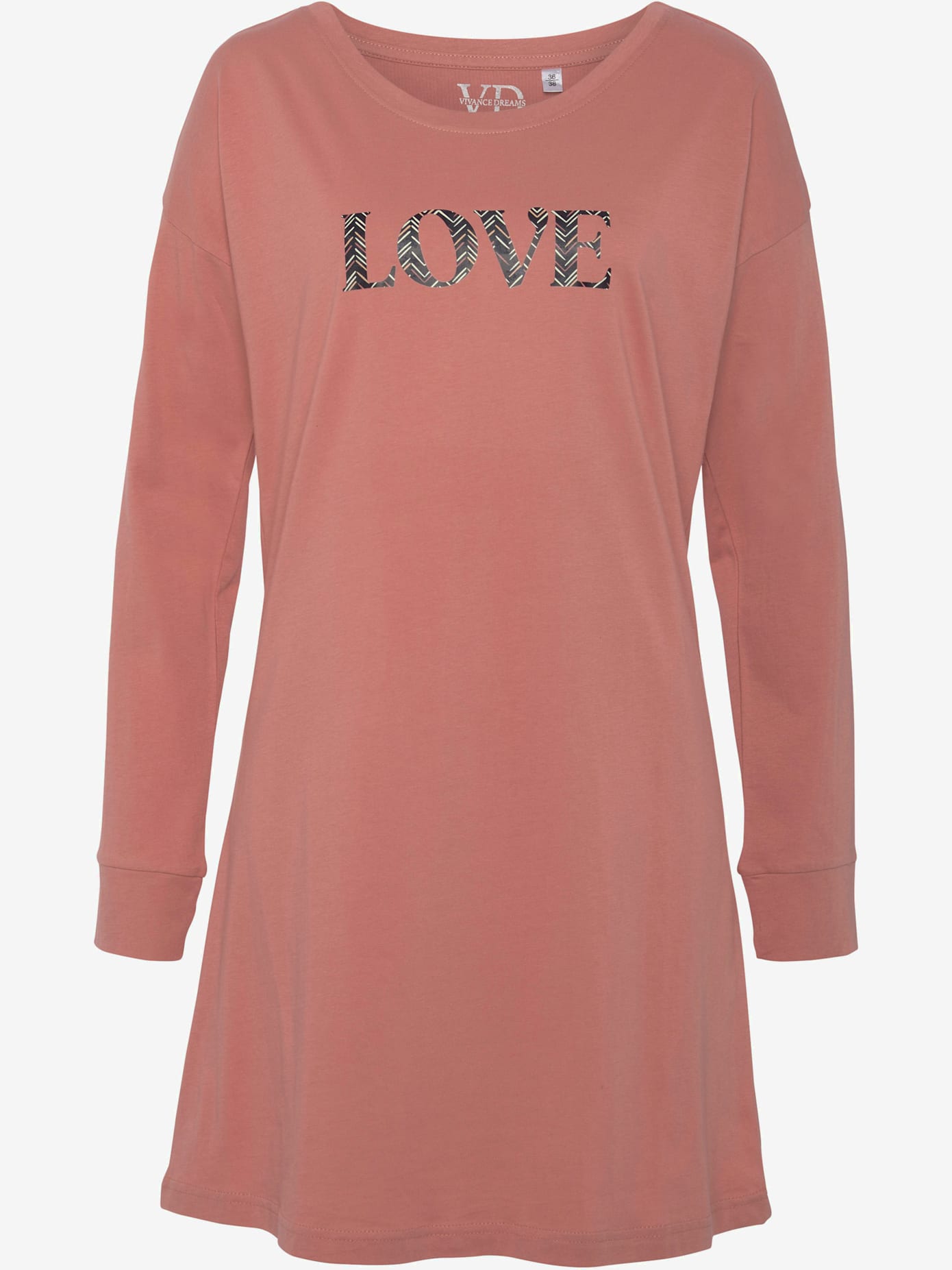 Chemise de nuit courte avec grand imprimé devant