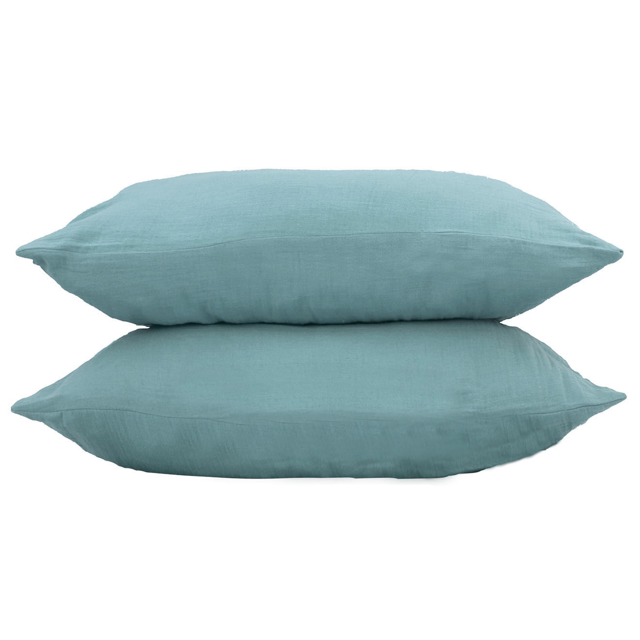 Febronie Home Taie d'oreiller 100% Gaze de Coton Clara bleu ciel