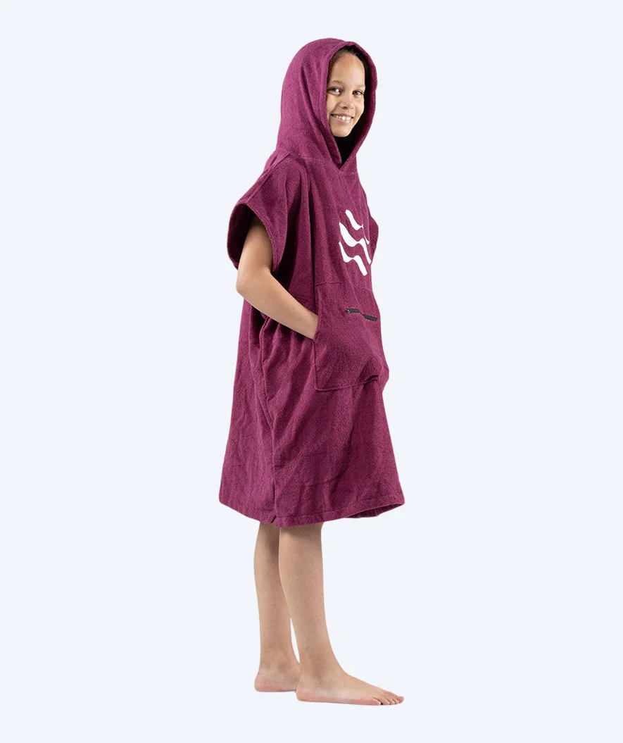 Watery badeponcho til junior - Bomuld - Lilla
