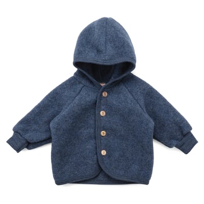 Kinder-Jacke Schurwollfleece, Blaumelange