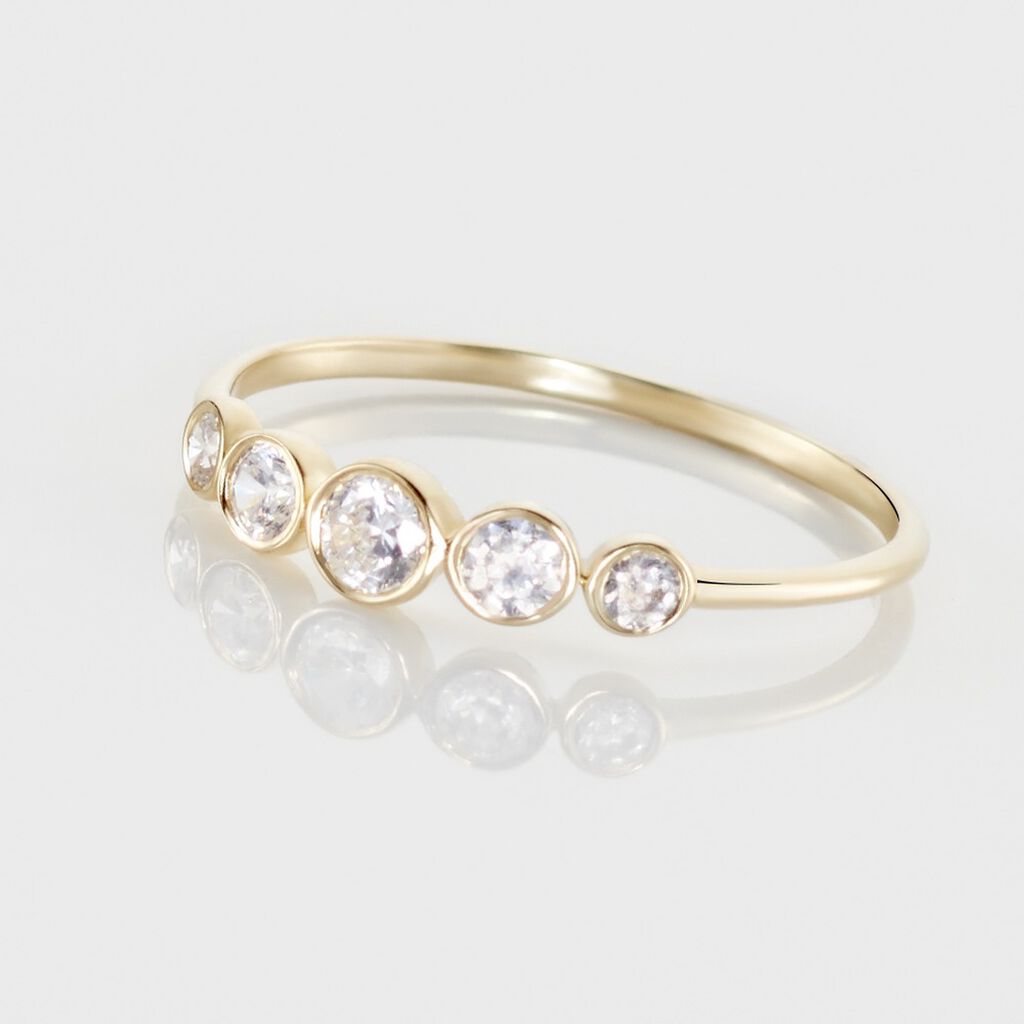 Bague Or Jaune Sabinus Oxydes De Zirconium