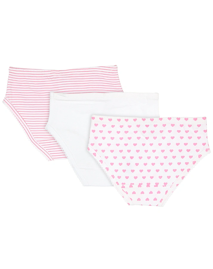 Slip GIRLY 3er-Pack in weiß/pink