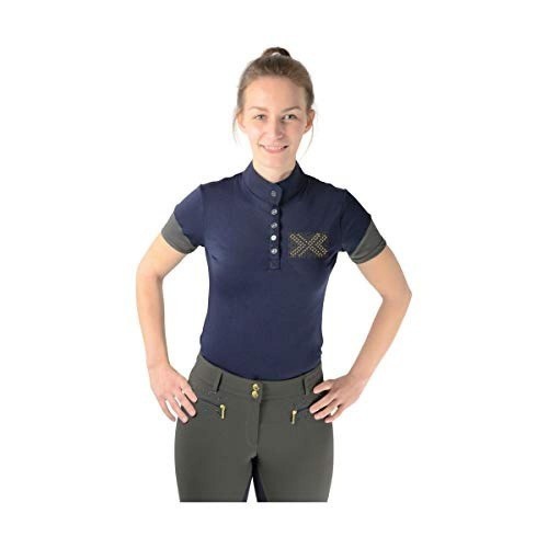 Camiseta esportiva feminina Edinburgh, verde-oliva/azul-marinho