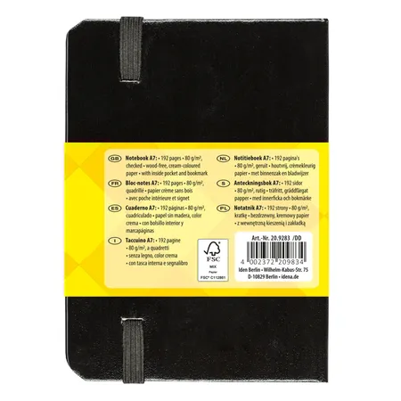 Idena Notizbuch, A7, schwarz