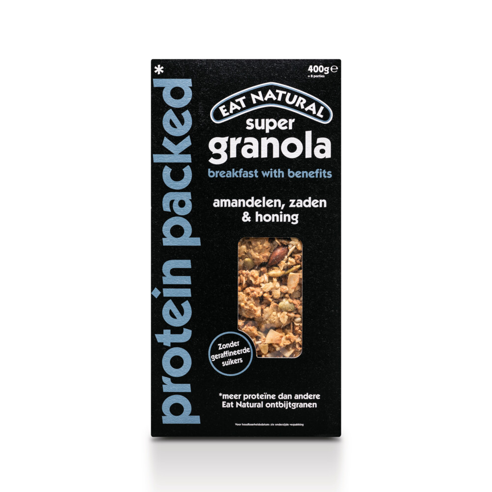 Eat natural Super Granola Proteïn Packed met Amandelen, Zaden & Honing400 gr