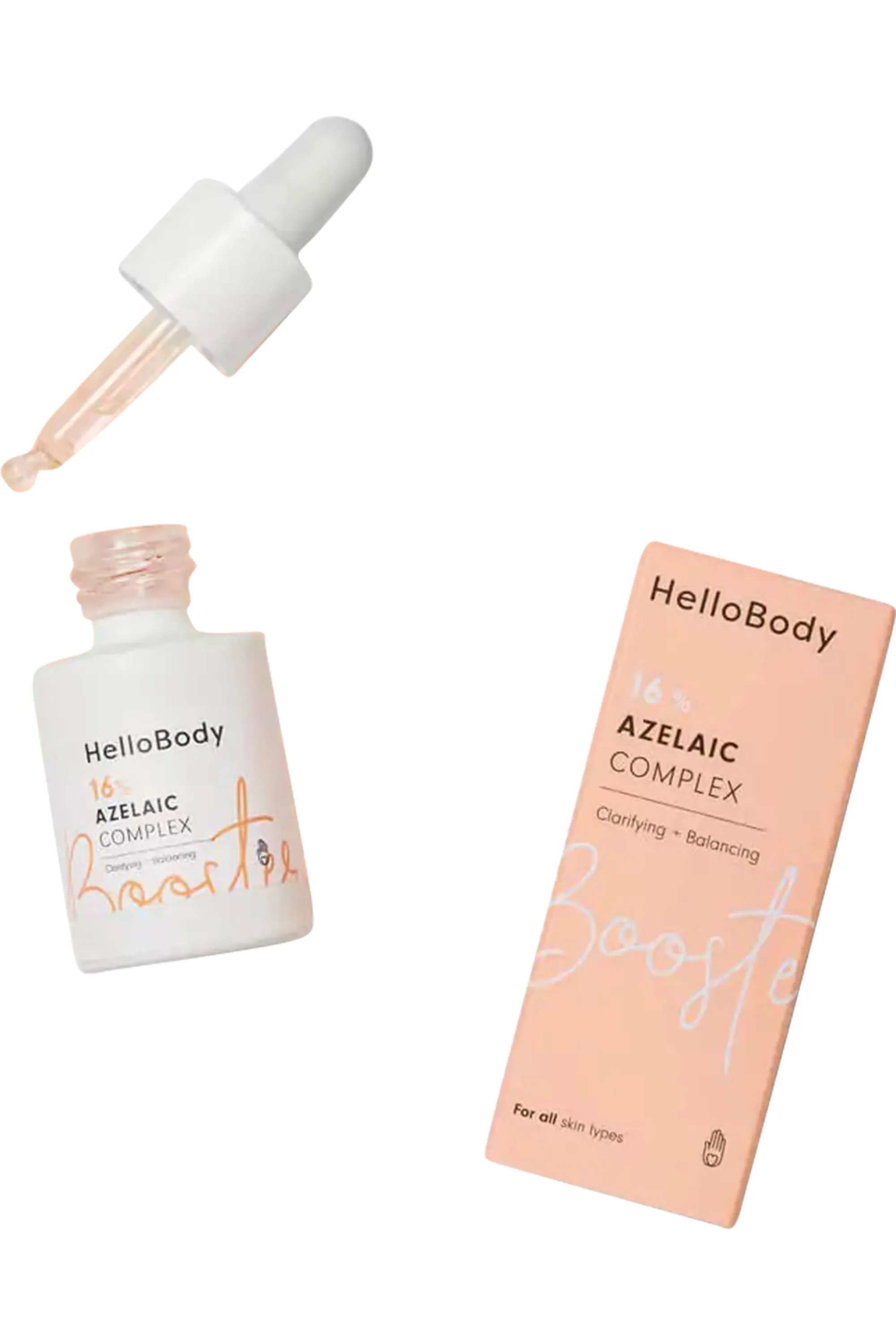 HelloBody Booster purifiant & réequilibrant avec un complexe azélaïque à 16%-15 ml