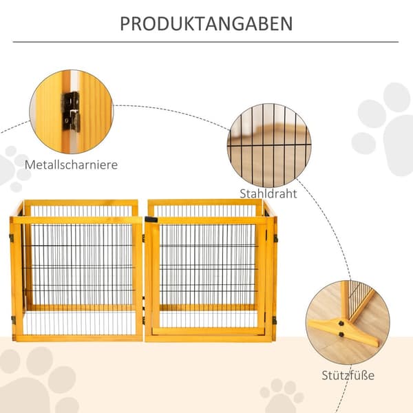 Hundesperre, justerbar sikkerhetsgrind med føtter, 432 x 70 cm hundegrind i tre, sammenleggbar trappegrind, hundesperre for trapp, dører, gang, 6 pane