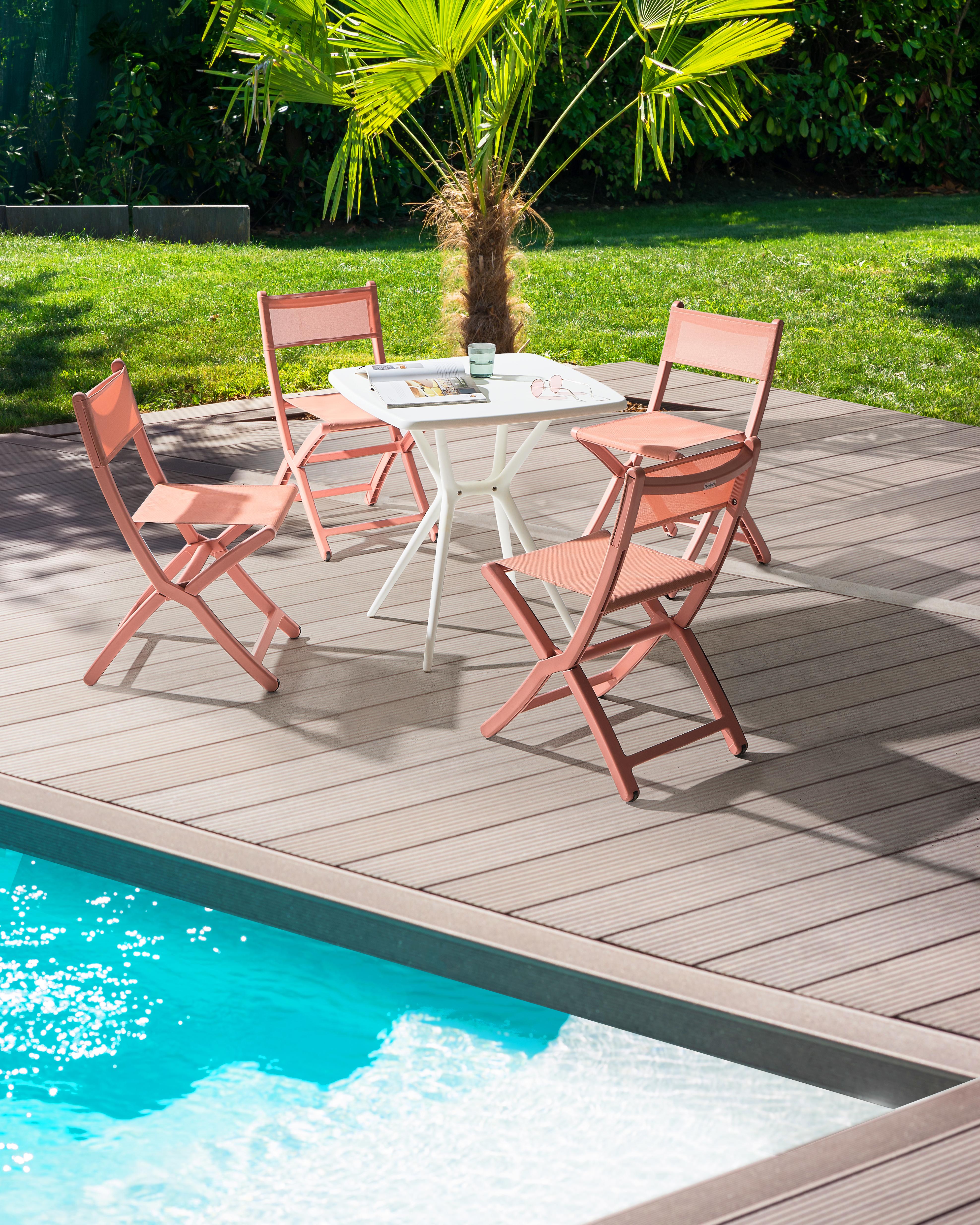 Set van 4 tuinstoelen TALCA inklapbaar Koraalrood