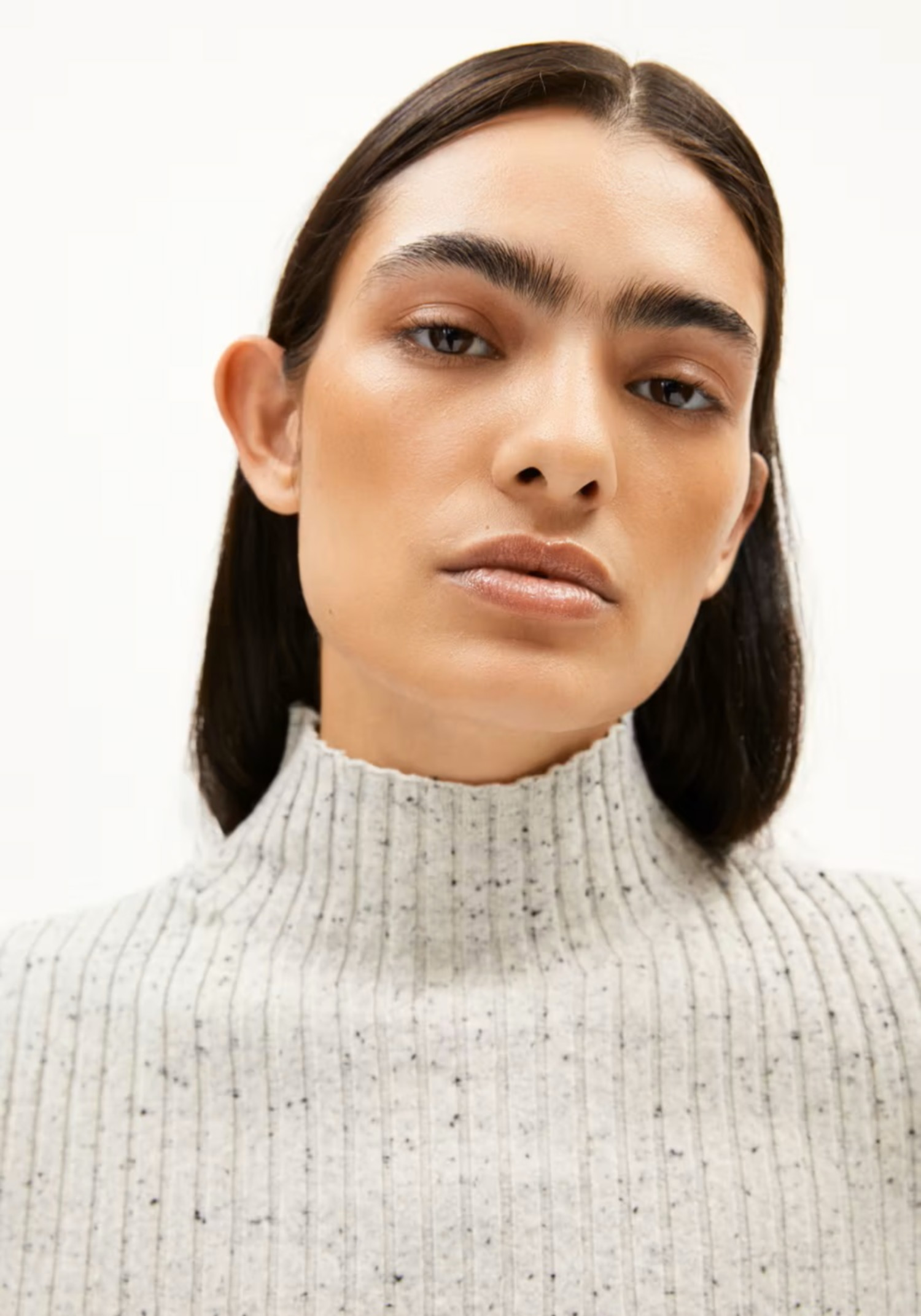 Armedangels Strickpullover Alaania Tweed Oatmilk-Black