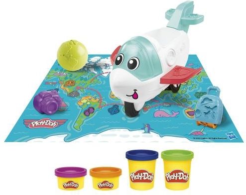 Play-Doh Airplane Explorer Starter Set - Boetseerklei - 4 Play-Doh potjes - Eerste Play-Doh set voor kinderen