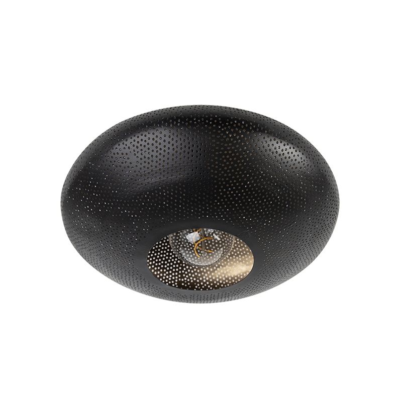 Oosterse plafondlamp zwart met goud 40 cm - Radiance