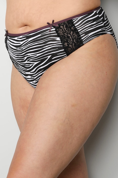 Jazzpants, 3er-Pack, Animal/Farbe, Spitzen-Einsätze