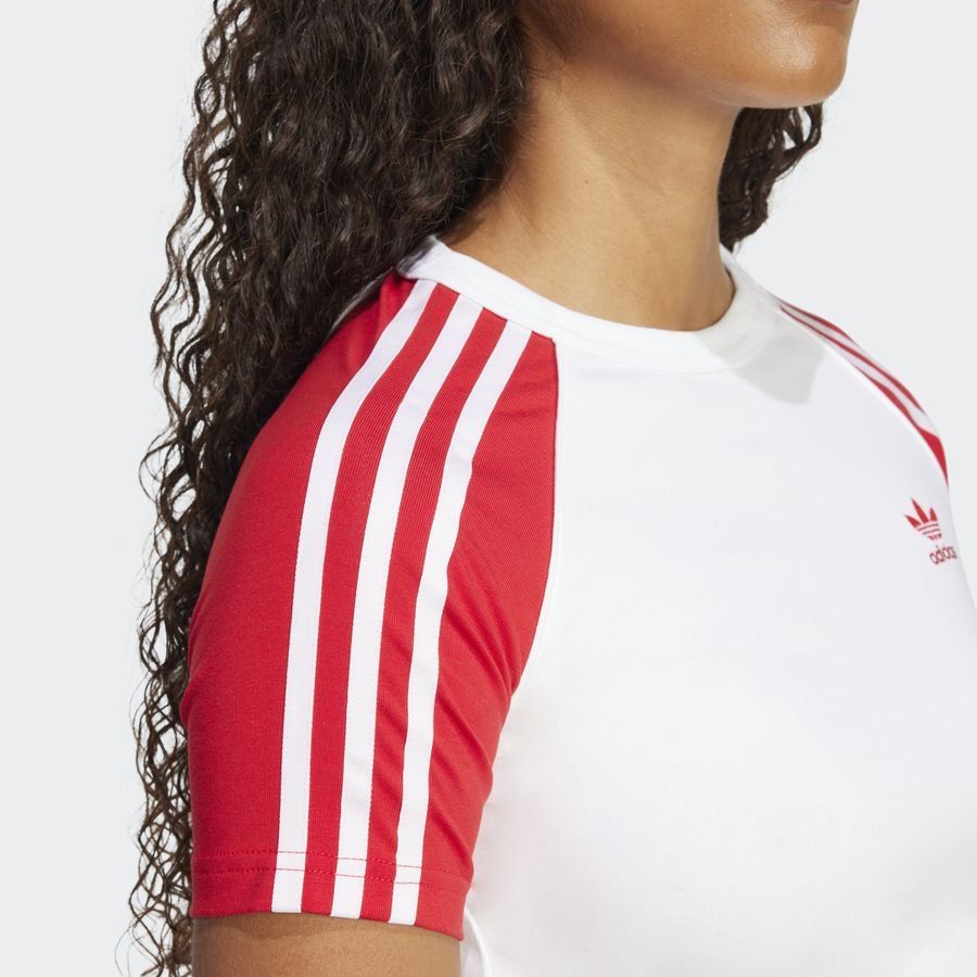 Adidas Original T-shirt slim manches raglan 3 bandes Adicolor
