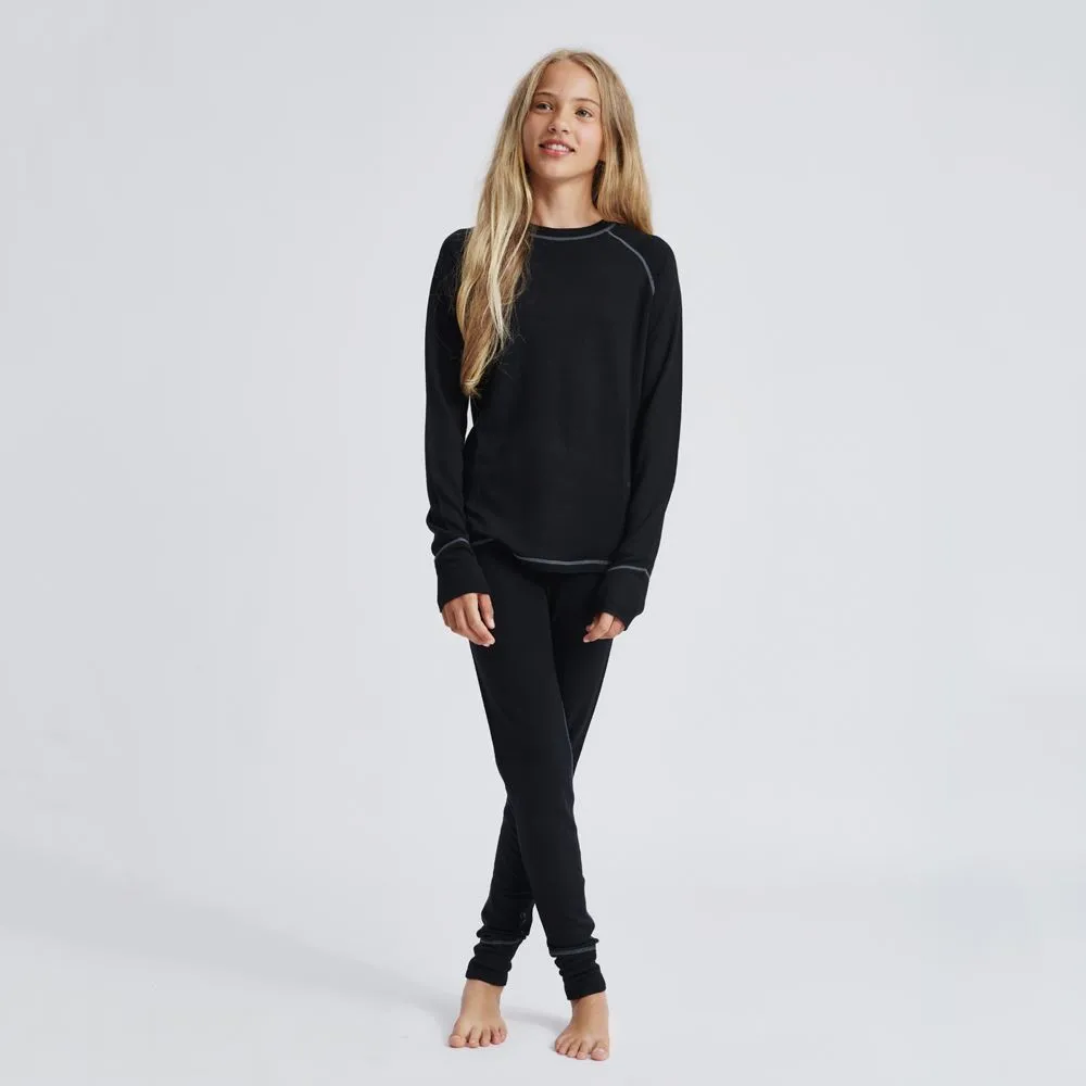 Isbjörn of Sweden Teens Husky Longjohn Baselayer Black