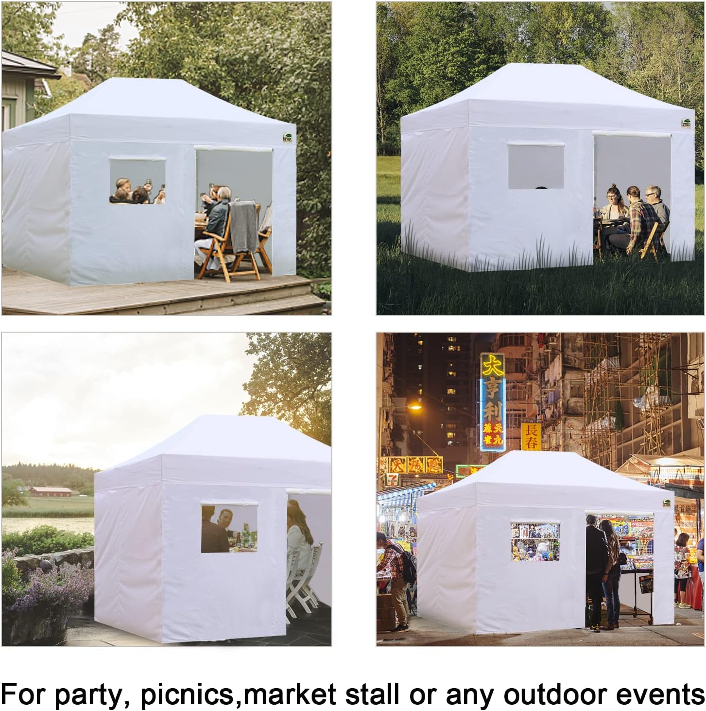 Eurmax USA Instant SunWall, Instant Outdoor Markise, Abnehmbarer Reißverschluss, nur 1 Seitenwand