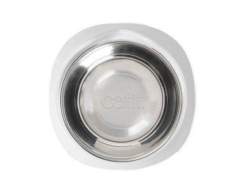 Catit Pixi enkele voerbak, ergonomisch gevormd, vaatwasserbestendig, 200 ml, wit