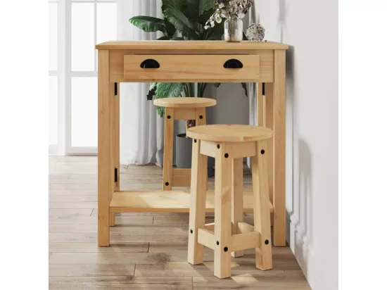 Tabourets de bar lot de 2 bois massif de pin