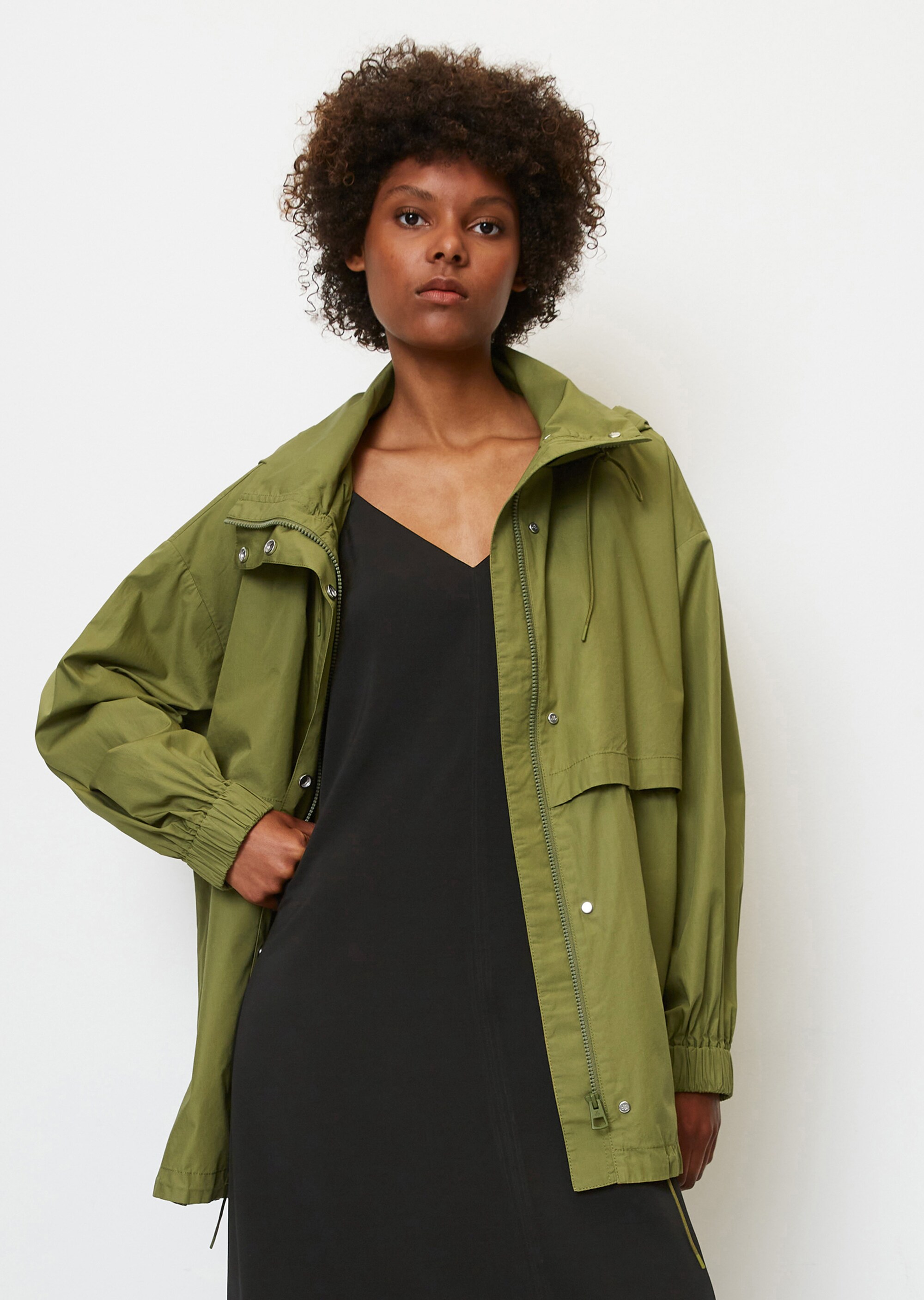 Leichter Parka mit Kapuze aus Organic Cotton-Popeline