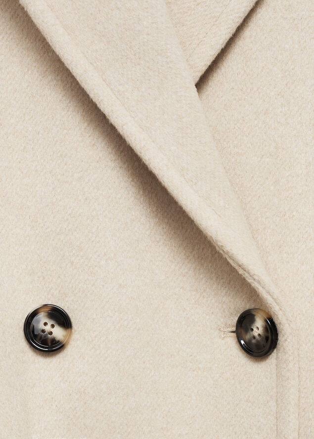MANGO Double-breasted wool coat Lt pastel grey